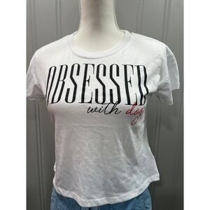 Suburban Riot Womens White Obsessed With‎ Dogs Graphic T Shirt Size L
